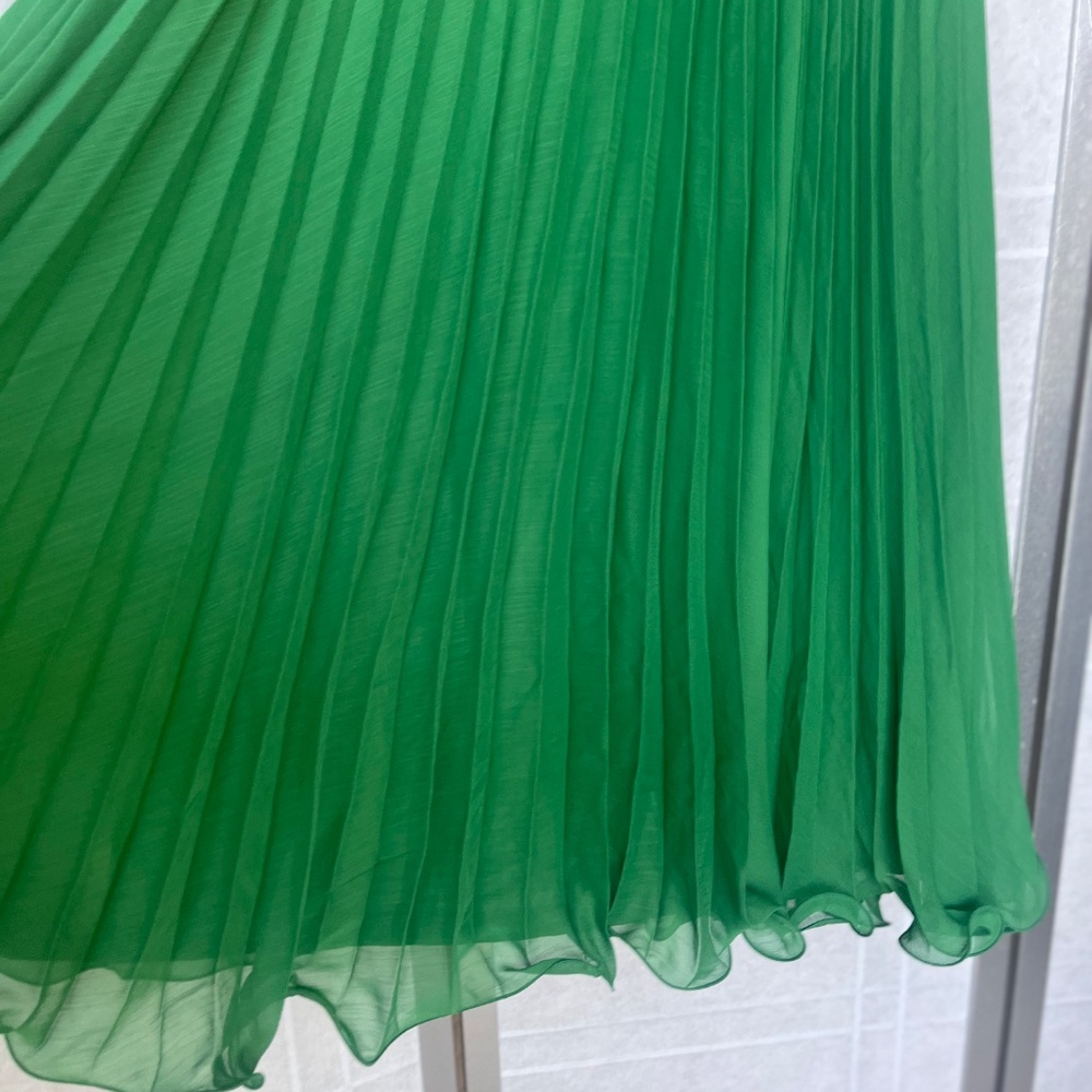 NWT H&M Green Pleated Maxi Skirt sz XS - Picture 2 of 5